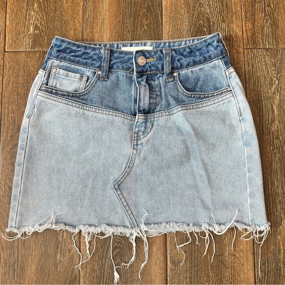 Pacsun Two Tone Denim Mini Skirt Size 23 - Picture 7 of 7